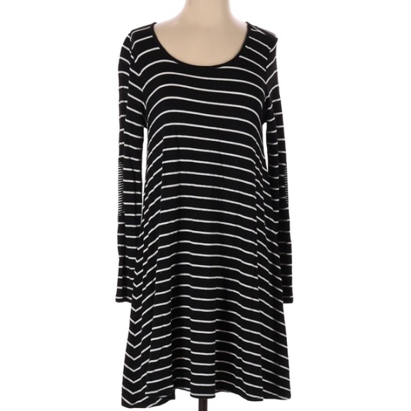 ❄️ PUELLA from Anthropologie Soft Striped Dress with Elbow Patches!! XS - Picture 3 of 6